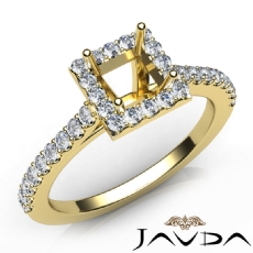 U Cut Prong Set Diamond Engagement Princess Semi Mount Ring 14k Gold Yellow  (0.5Ct. tw.)