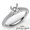 Diamond Engagement Princess Semi Mount Shared Prong Set Ring 14k White Gold 0.3Ct - javda.com 