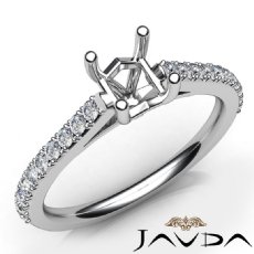 Diamond Engagement Princess Semi Mount Shared Prong Set Ring 14K W Gold 0.30Ct