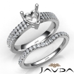 Diamond Engagement Ring Heart Semi Mount U Cut Bridal Set Platinum 950 0.8Ct - javda.com 