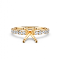 Prong Setting Round Diamond Women Engagement Ring Semi Mount 14k Gold Yellow (0.47Ct. tw.)