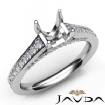 Diamond Engagement Princess Cut Semi Mount Pave Setting Ring Platinum 950 0.75Ct