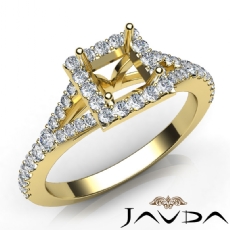 Diamond Engagement 14k Gold Yellow U Cut Prong Set Princess Semi Mount Ring  (0.5Ct. tw.)