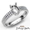Oval Semi Mount Diamond Engagement U Cut Prong Setting Ring 14K W Gold 0.50Ct