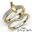 Diamond Engagement Ring Marquise Semi Mount U Cut Bridal Set 14k Yellow Gold 0.8Ct - javda.com 