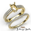 Diamond Engagement Ring Oval Semi Mount U Cut Bridal Set 18k Yellow Gold 0.8Ct - javda.com 