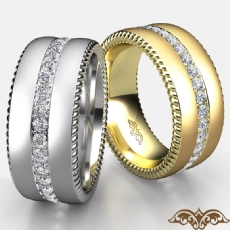 Matte Finish Diamond Eternity Men's Wedding Band In 14k Gold Yellow 1.10 Ct. (1.1Ct. tw.)