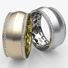 Knife Edge Diamond Eternity Men's Wedding Band 14k Gold Yellow 1.25 Ct. (1.25Ct. tw.)