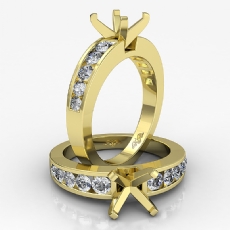 Diamond Solitaire Engagement Asscher Semi Mount Ring Setting 14k Gold Yellow (0.7Ct. tw.)