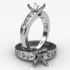 0.70 Ct Diamond Solitaire Engagement Asscher Semi Mount Ring Setting 14k White Gold