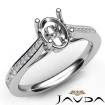 Bezel Channel Setting Diamond Engagement Oval Semi Mount Ring 18k White Gold 0.3Ct - javda.com 