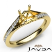 Diamond Engagement Pave Setting 14k Yellow Gold Oval Semi Mount Women Ring 0.35Ct - javda.com 