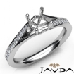 Diamond Engagement Pave Setting 18k White Gold Oval Semi Mount Women Ring 0.35Ct - javda.com 