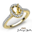 Oval Semi Mount Diamond Engagement U Cut Prong Set Ring 18k Yellow Gold 0.5Ct - javda.com 