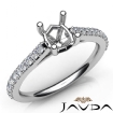 Shared Prong Set Diamond Engagement Oval Semi Mount Ring 18k White Gold 0.3Ct - javda.com 