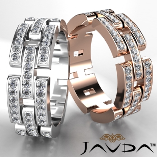 1.30 Carat Ruby Eternity Ring - 14K White Gold Pave Set Wedding Band (Size 7)