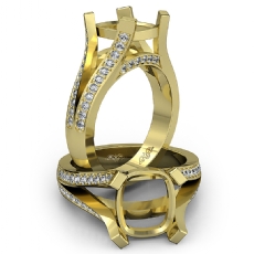 Cushion Diamond Engagement Split Shank Ring 14k Gold Yellow Semi Mount (0.45Ct. tw.)
