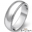 Solid Men Wedding Band Dome Milgrain Edge Ring 6mm Platinum 950 9.5g 5-5.75 Sz