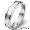 Flat Fit Solid Ring Mens Wedding Plain Band 5mm 14k Gold White 6.1g 6-6.75 Sz