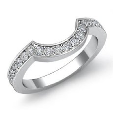 Womens Half Wedding Band Round Diamond Matching Set 14k White Gold Ring 0.51Ct