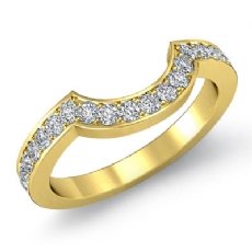 Womens Half Wedding Band Round Diamond Matching Set 14k Gold Yellow Ring  (0.51Ct. tw.)