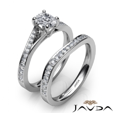 4 Prong Micropave Bridal Set diamond Ring Platinum 950