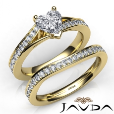Split Shank Wedding Bridal Set diamond Ring 14k Gold Yellow