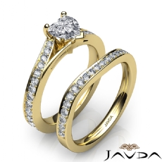 Split Shank Wedding Bridal Set diamond Ring 14k Gold Yellow