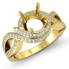 Diamond Antique Engagement Ring 18k Gold Yellow Round Semi Mount Halo Setting (1Ct. tw.)