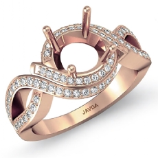 Diamond Antique Engagement Ring 14k Rose Gold Round Semi Mount Halo Setting (1Ct. tw.)