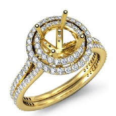 Round Diamond Engagement Ring Semi Mount Halo 18k Gold Yellow (1.55Ct. tw.)