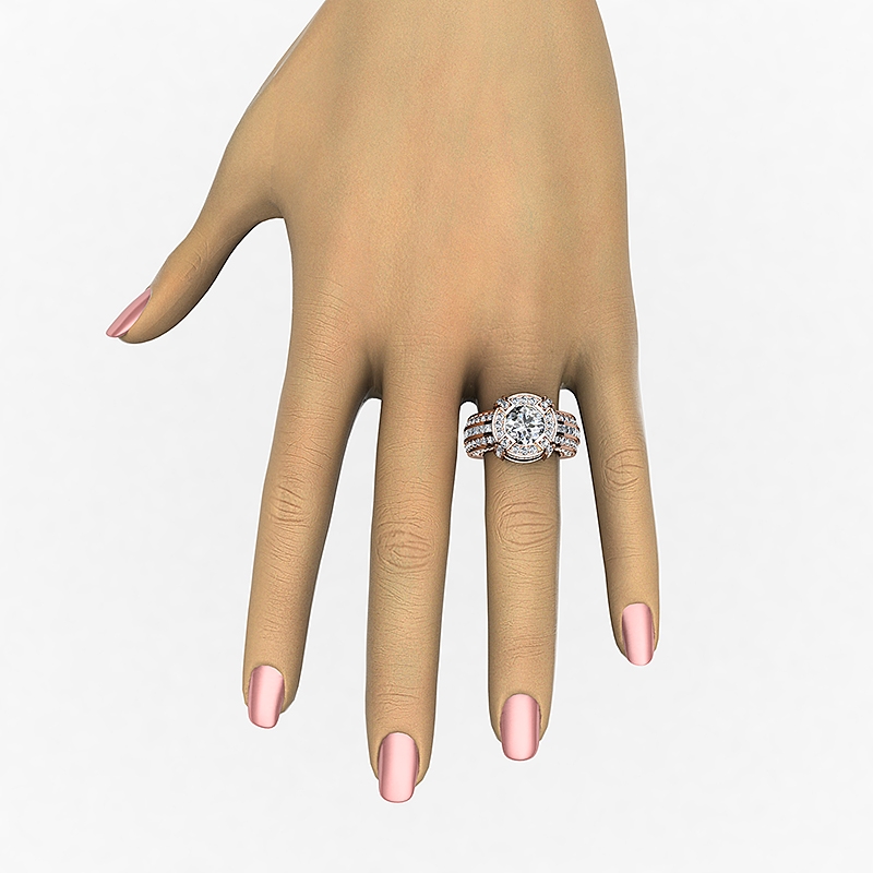  diamond Ring 14k Rose Gold