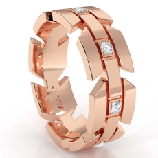 Infinity Arrow Diamond Eternity Men's Wedding Band in 14k Rose Gold  (0.4Ct. tw.)