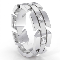 Infinity Arrow Diamond Eternity Men's Wedding Band in 14k White Gold 0.40 Ct.