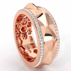 Facet Cut Round Diamond Eternity Men's Wedding Band in 14k Rose Gold  (1Ct. tw.)