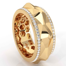 Facet Cut Round Diamond Eternity Men's Wedding Band in 14k Gold Yellow  (1Ct. tw.)