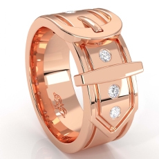 Buckle Design Men's Diamond Wedding Band In 14k Rose Gold 0.20 Ct. (0.2Ct. tw.)