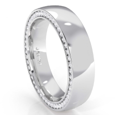 Duel Sided Diamond Eternity Men's Wedding Band in 14k White Gold 1.1 Ct. T.W.