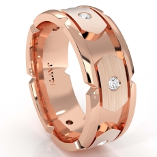 14k Rose Gold Men's Round Bezel Set Diamond Eternity Wedding Band  (0.4Ct. tw.)