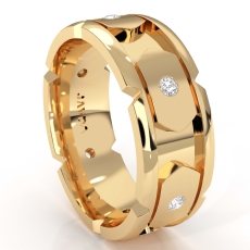 Designer Men's Round Diamond Eternity Wedding Band in 14k Gold Yellow  (0.4Ct. tw.)