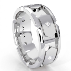 Designer Men's Round Diamond Eternity Wedding Band in 14k White Gold 0.40 Ct