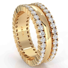 Prong Set Dome Men's Diamond Eternity Wedding Band 14k Gold Yellow  (1.9Ct. tw.)
