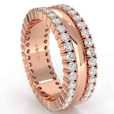 Prong Set Dome Men's Diamond Eternity Wedding Band 14k Rose Gold  (1.9Ct. tw.)