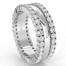 Prong Set Dome Men's Diamond Eternity Wedding Band 14k Gold White  (1.9Ct. tw.)