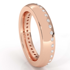 Dome Bezel Set Men's Diamond Eternity Wedding Band in 14k Rose Gold  (0.5Ct. tw.)