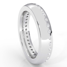 Dome Bezel Set Men's Diamond Eternity Wedding Band in 14k White Gold 0.50 Ct