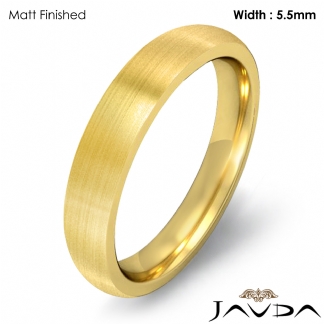Wedding Band 14k Gold Yellow Mens Dome Comfort Fit Plain Ring 5.5mm 7.1g 12-12.75 Sz