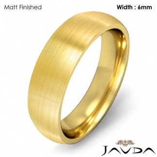 Solid 18k Gold Yellow Plain Dome Wedding Band Men Comfort Ring 6mm 8.8g 5-5.75 Sz