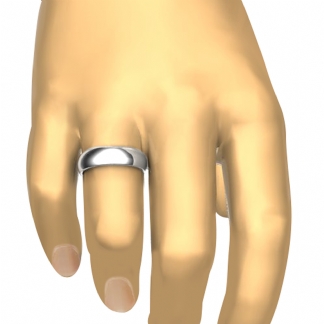 Solid 14k Gold White Plain Dome Wedding Band Men Comfort Ring 6mm 8.5g 8-8.75 Sz
