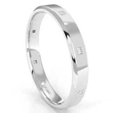 Bezel Princess Diamond Thin Men's Eternity Wedding Band 14k White Gold 0.25 Ct